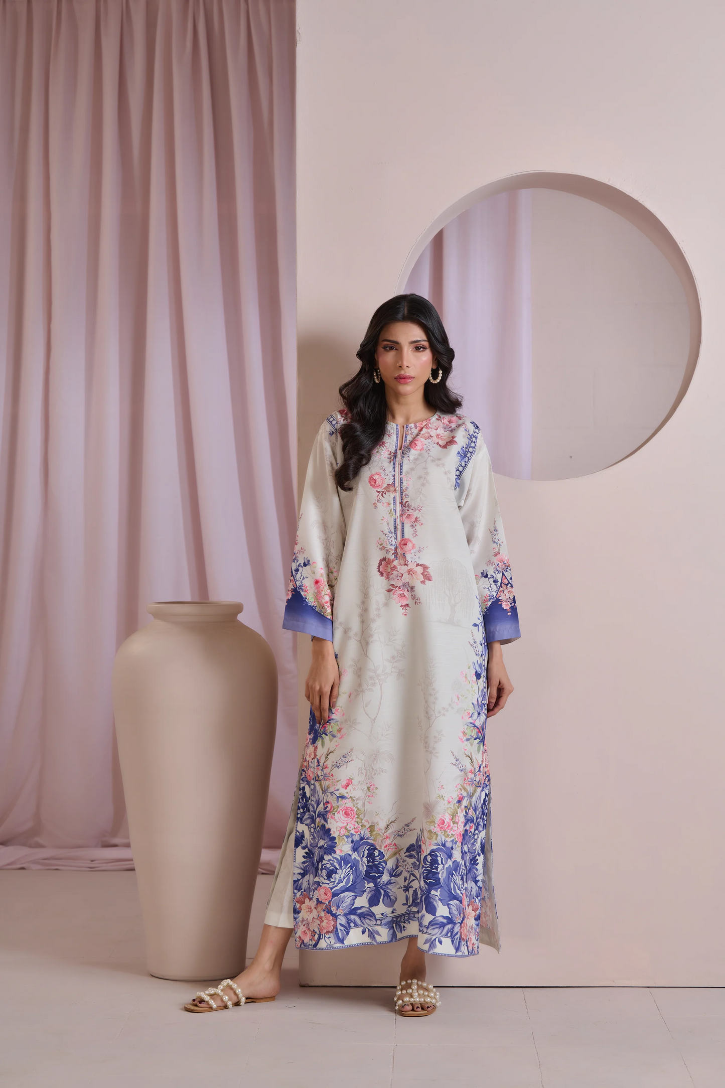 Blue Spring Kurta Set With Dupatta