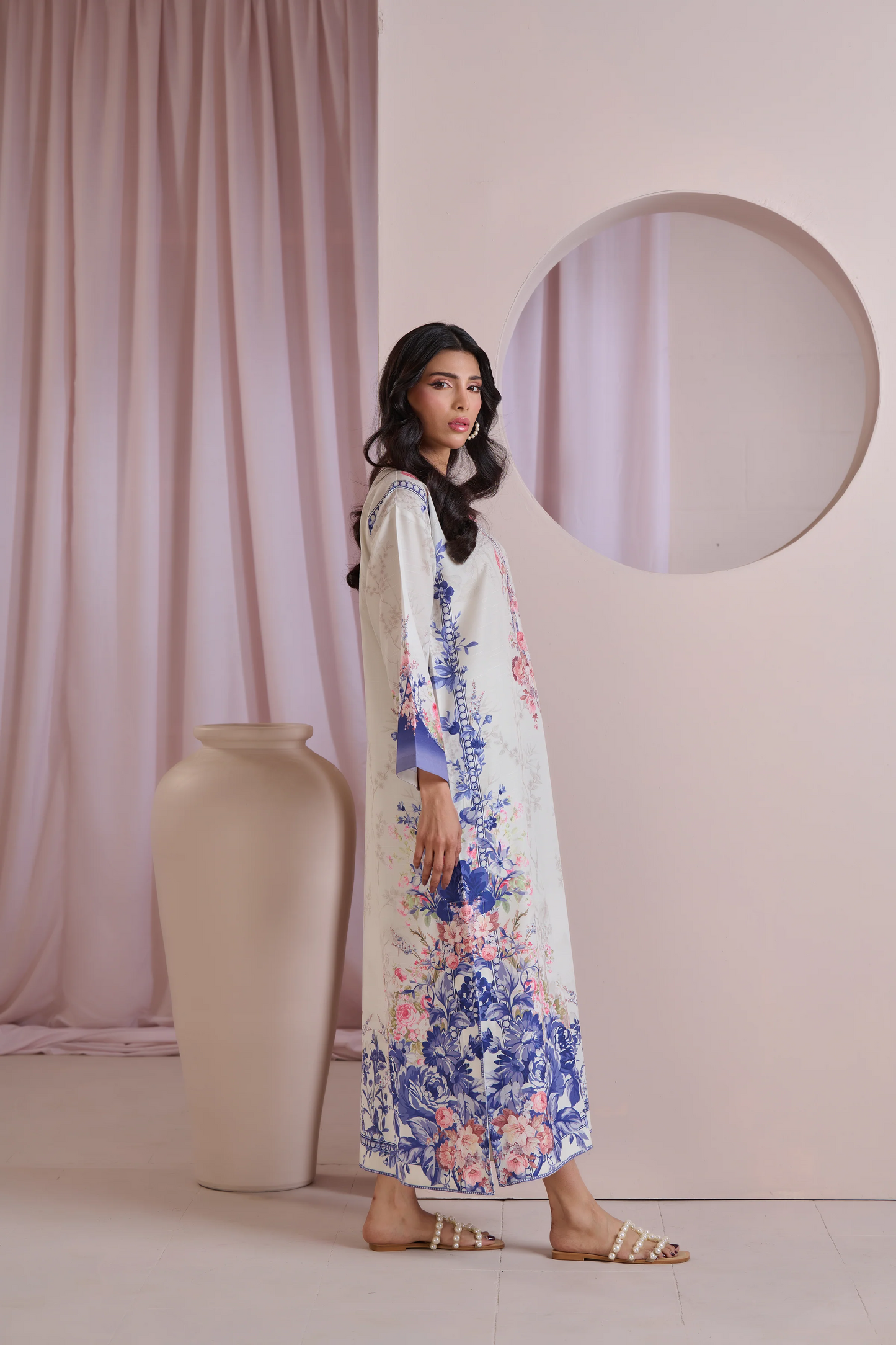 Blue Spring Kurta Set With Dupatta