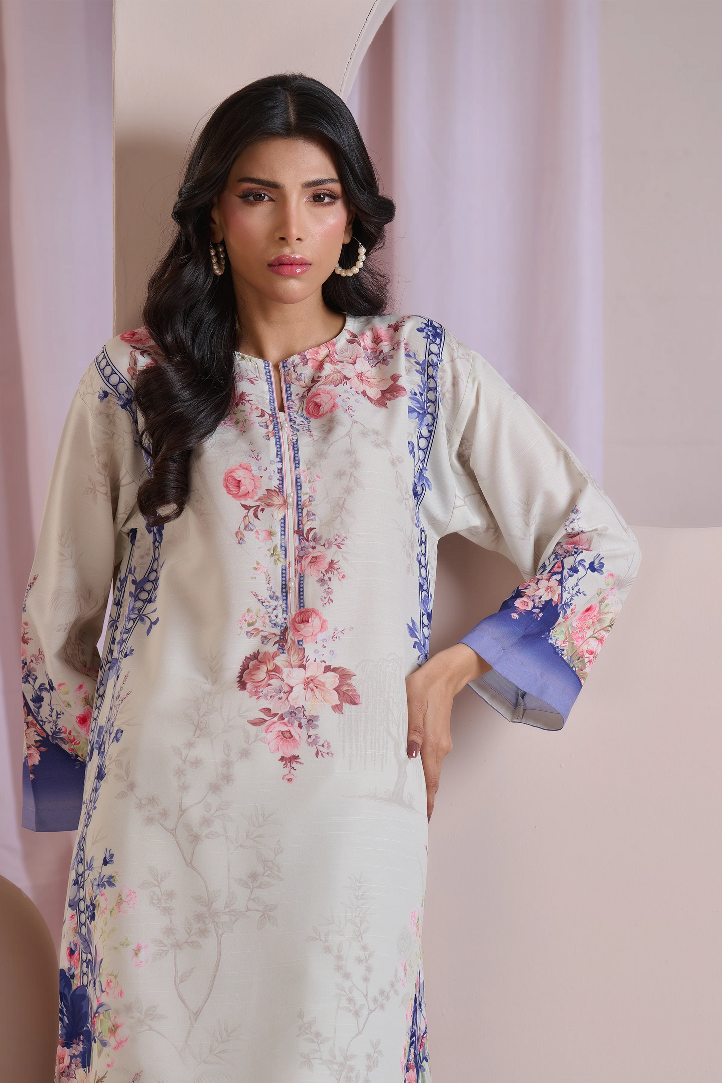 Blue Spring Kurta Set With Dupatta