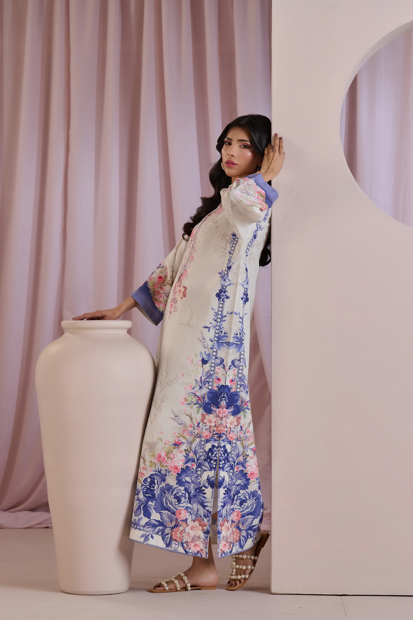 Blue Spring Kurta Set With Dupatta